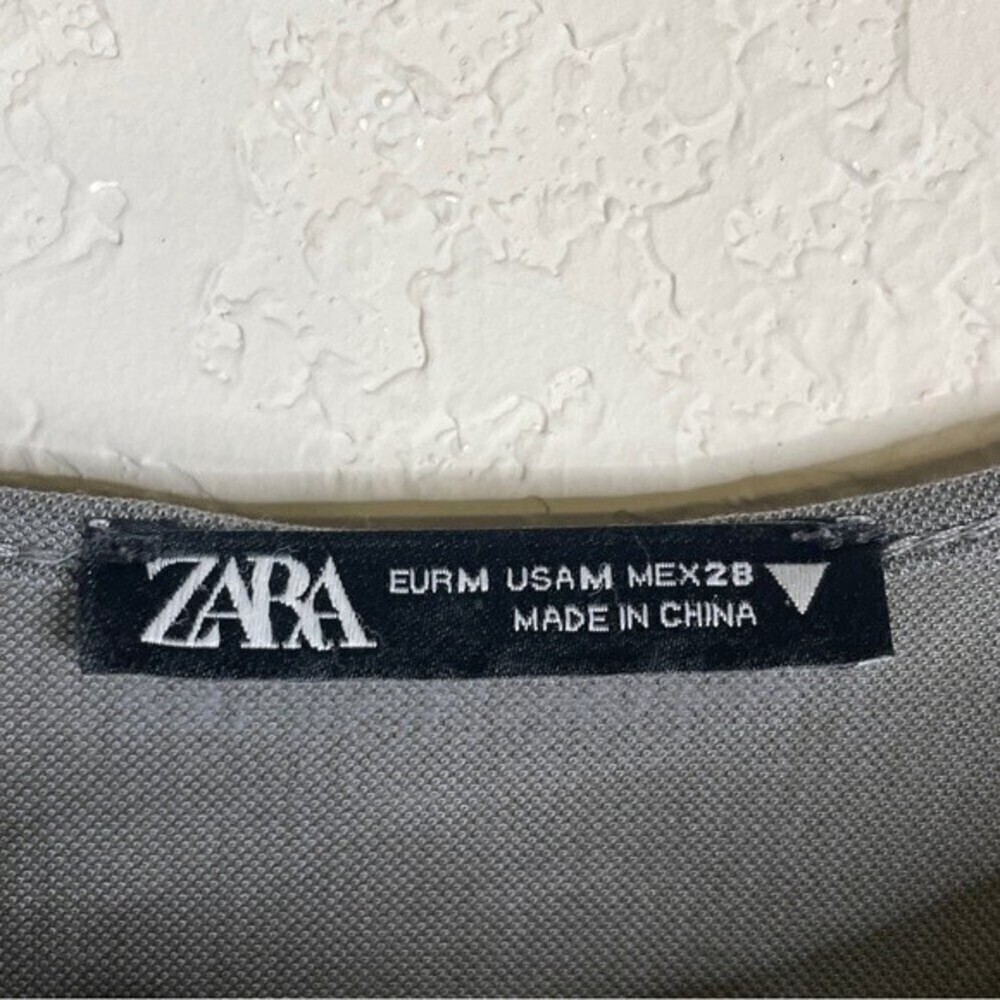 ZARA Women's Sleeveless Dress Tie Front Boho Grey Size Medium - Picture 3 of 7